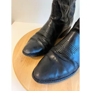 Vintage Dan Post Classic Black Genuine Leather Western Boots Size 9 Women's thumbnail 13