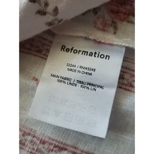 Reformation Enna Floral 100% Linen Dress in Vienna Size 6 Boho Coastal Wedding thumbnail 5