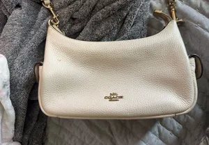 White Coach Leather Bag Crossbody thumbnail 3