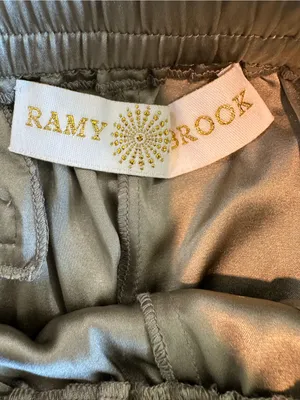 Ramy Brook Olive Satin Drawstring Joggers thumbnail 10