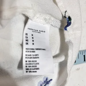 American Eagle Women Cottage Boho Halter Top‎ M White Floral Peplum Coquette Y2K thumbnail 8