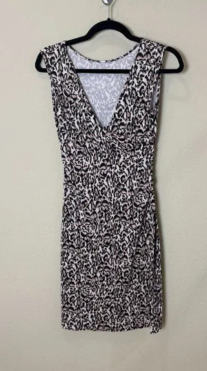Diane Von Furstenberg DVF Jolene Leopard Bark Small Silk Jersey Dress Size Small thumbnail 1