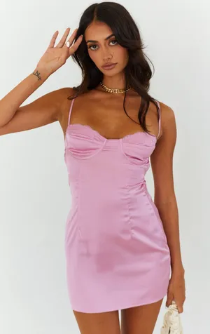Beginning Boutique Trouble Strappy Mini Pink Dress Size 4 thumbnail 1