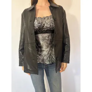 Genuine Leather Lamb Skin Adler Blazer Jacket Black thumbnail 2