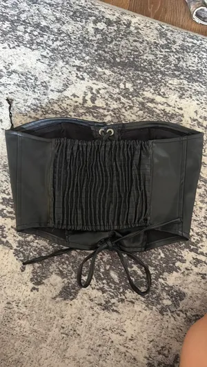 Zara leather tube top thumbnail 3