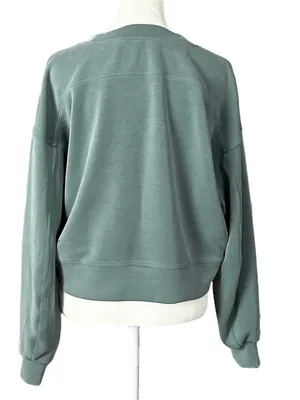 Lululemon Perfectly Oversized Crop Crew Softreme Sweatshirt Green Size 4 thumbnail 3