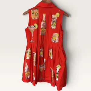 Queen of Sparkles Red Sequin Cocktail Drink Sleeveless Shirt Dress XS thumbnail 3