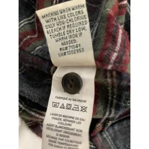 L.L. Bean Gray Stewart Plaid Flannel Slightly Fitted Shirt Womens Size Medium thumbnail 7
