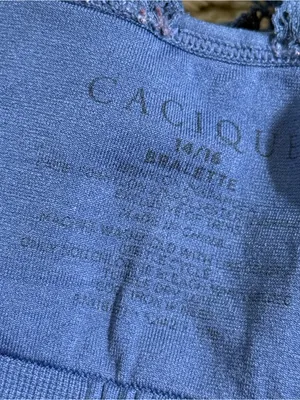 Cacique Cornflower Blue Lace X Crossover Back Bralette - size 14/16 thumbnail 7