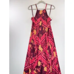 Free People Womens Jumpsuit Raspberry Luca Wide Leg Floral Halter Boho Large thumbnail 6