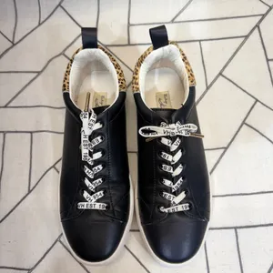 Vintage Havana Zelda Sneakers 9 Black Leopard Print Calf Hair Low Top Platform thumbnail 5