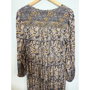 Faherty Isabella Dress Black Belmar Paisley Viscose Crepe Maxi WDH2104-BLB Small thumbnail 9