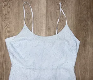 Lulus Women’s Modern Romantic Light Blue Eyelet Lace Mini Dress Size XL New thumbnail 3