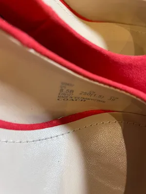 Coach Red Suede Waverly Beadchain Pointed Toe Stiletto Heels Size 8.5B thumbnail 3