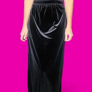 Vintage Carol Anderson Collection Black Velvet Midi Maxi Skirt thumbnail 7