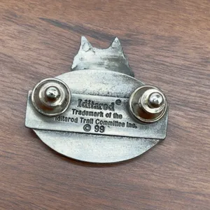Vintage 2000 Iditarod Pin‎ Lapel Hat Pin Pewter Husky Alaska Souvenir Dog Race thumbnail 3