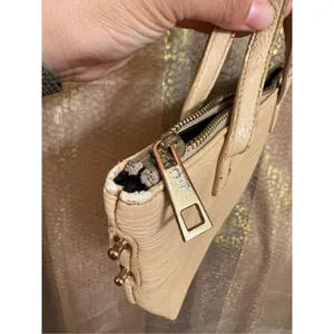 Free People Small Beige Tan Faux Leather Tote Bag Flawed‎ Used thumbnail 3