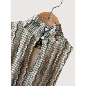 Skies Are Blue Crochet Mock Neck‎ Sleeveless Maxi Dress 96225 Beige XS NEW thumbnail 9