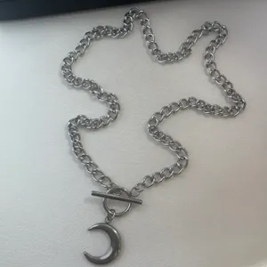 Moon Pendant Necklace for Men Women Streetwear Punk Hip Hop Unisex Style thumbnail 5