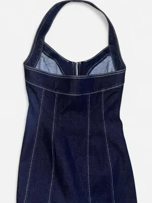 Dark Blue Denim Zip thumbnail 3