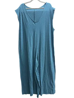Natural Life Teal Blue Wide Leg Sleeveless Lounge Jumpsuit S/M thumbnail 3