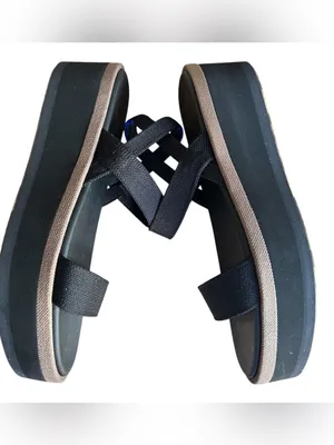 Rothy's The Lightweight Wedge Sandals, Black, Size 10.5, NWT No box thumbnail 6