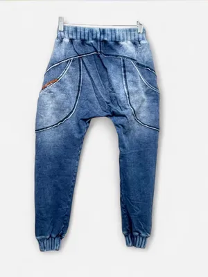 Labellamafia Acid Wash Denim Style Drop-Crotch Joggers – Size Small / P thumbnail 5