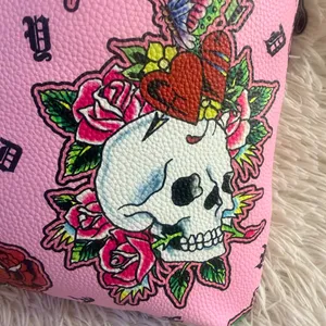 Ed Hardy Pink Skull Tattoo Tote Bag NWT - Y2K Biker Chic thumbnail 9