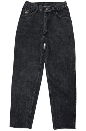 Vintage 90s Wrangler for Women Black Denim High Rise Taper Ankle Mom Jeans Sz 8 thumbnail 1