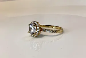 Gold Tone Crystal Ring thumbnail 1