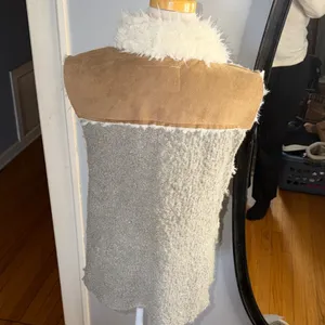 Saturday Sunday Anthropologie Fluffy Cream Vest thumbnail 6