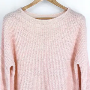 Boden Francesca Sweater Women's L Balloon Sleeve Rib Knit Mohair Knit Pink Large thumbnail 4