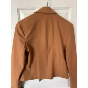 Express double breasted brown and gold buttoned blazer military style jacket siz thumbnail 4