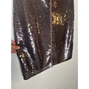 A.L.C. Brown Sequin Adjustable Strap Square Neck Sleeveless Dani Mini Dress sz S thumbnail 4