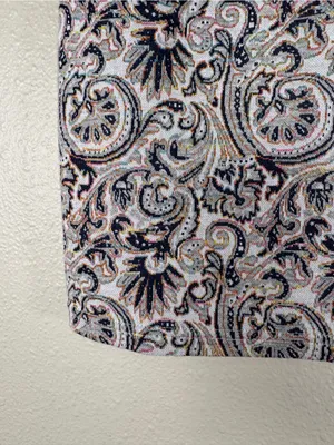 Free People Grey Paisley Stretch Mini Skirt Womens L Boho Fall Casual Pull On thumbnail 10
