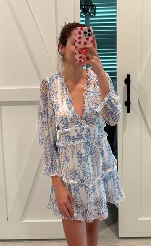 floral dress Blue Size M thumbnail 1