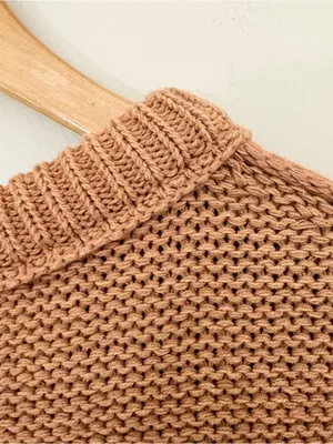 Free People Knit Sweater Vest XS Brown Cotton Cropped Chunky Knit Boho thumbnail 8