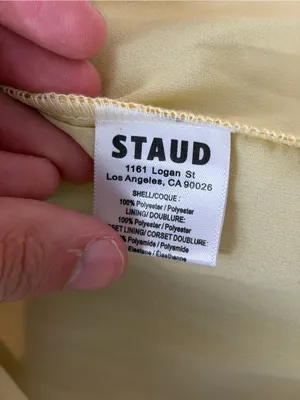 Staud yellow sequined gown wedding guest strapless party event Casey dress sz 16 thumbnail 13