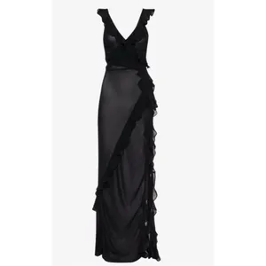 Rumored Just Like‎ Heaven Maxi Long Dress MEDIUM Black Coverup Sheer thumbnail 4