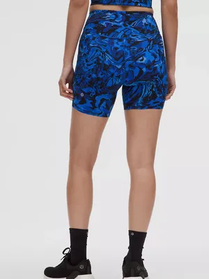 Lululemon Fast and Free High-Rise Short 6" - Flower Meld Galactic Cobalt Multi thumbnail 3