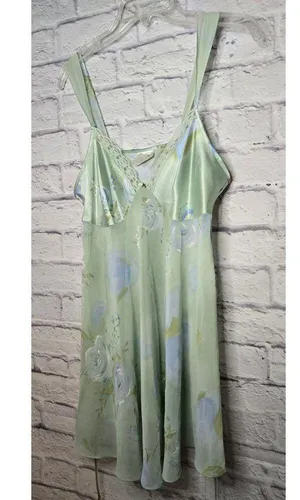 Vintage Secret Treasures floral y2k green babydoll slip lingerie medium. thumbnail 2