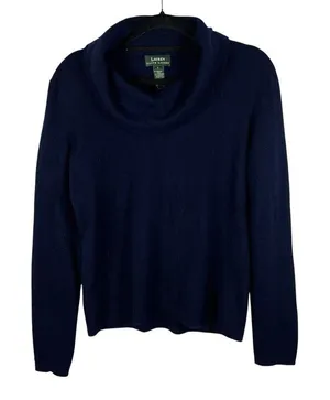 Lauren Ralph Lauren Merino Wool Cashmere Angora‎ Rabbit Sweater Size L Blue Soft thumbnail 1