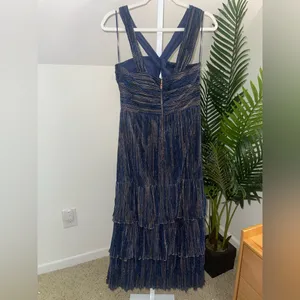 Saylor Intermix Hedi Lurex Metallic Halter Midi‎ Dress thumbnail 5