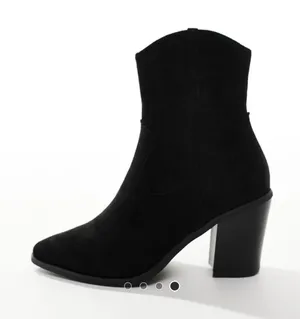 ASOS Rational Heeled Western Boots In Black thumbnail 4