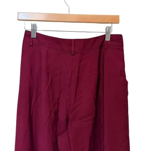 Francescas Blue Rain‎ Burgundy Wide Leg High Rise Dress Pants Large thumbnail 4