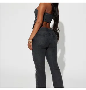 Delia Denim Pant Set - FashionNova thumbnail 3