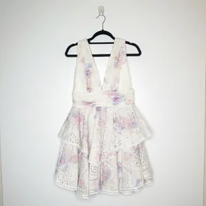 NEW Gianni Bini Pastel Tiered Ruffle Mini Dress Women's Size 6 thumbnail 3