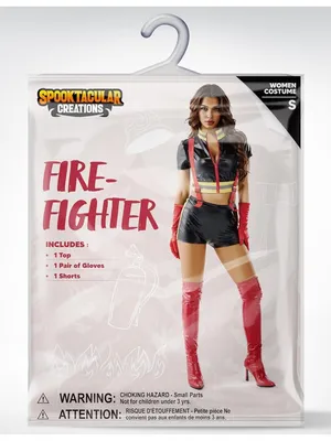Spooktacular Creations Women Fireman Halloween Costume Cosplay Party SMALL thumbnail 6