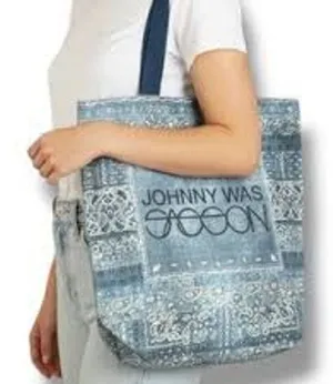 JOHNNY WAS X SASSON Denim Tote Bag Bandana Shopper JW SUSTAINABLE thumbnail 1