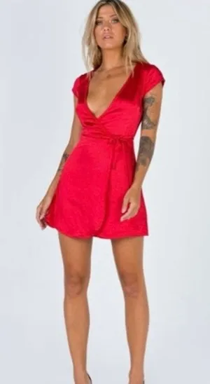 Princess Polly Red Emily Mini Dress size 2 thumbnail 1